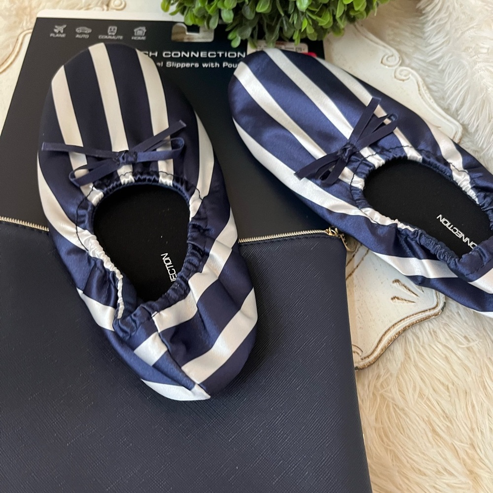 BOGO French Connection Navy Foldable Travel Slippers